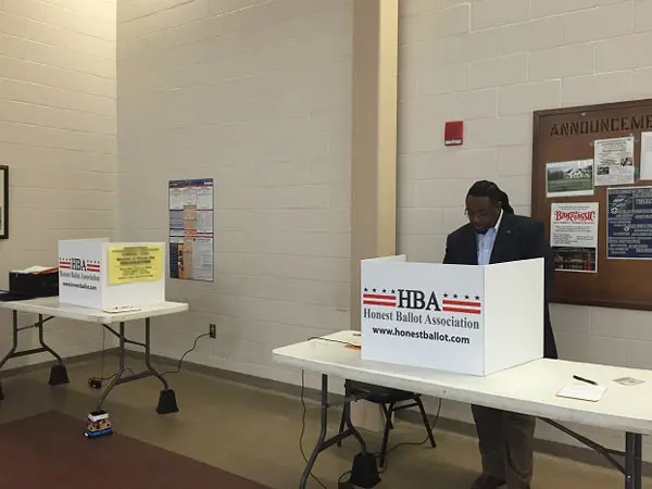 person voting in an election